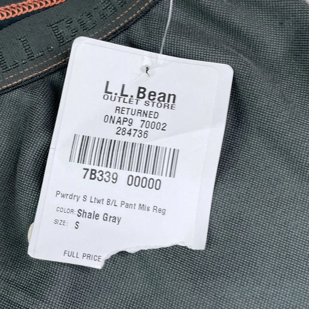 NEW LL Bean Pants Mens Small Gray Lightweight Base Layer Power Dry Leggings